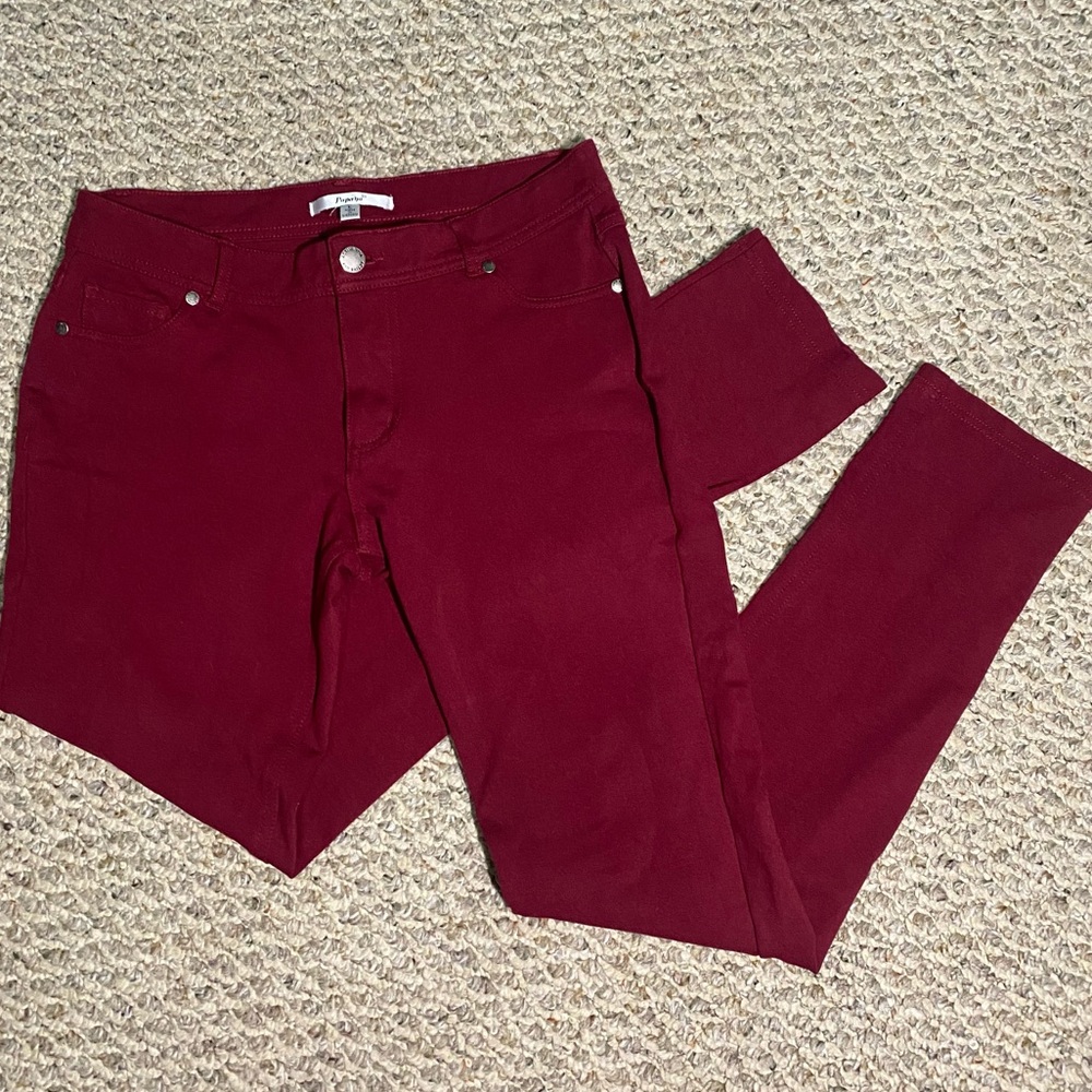 Burgundy pants/jeggings -PAPAYA